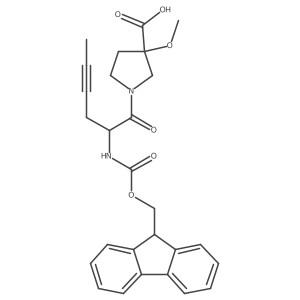 1-[2-({[(9H-fluoren-9-yl)methoxy]carbonyl}amino)hex-4-ynoyl]-3-methoxypyrrolidine-3-carboxylic acid结构式