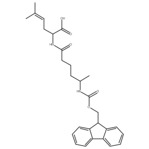 2-[5-({[(9H-fluoren-9-yl)methoxy]carbonyl}amino)hexanamido]-5-methylhex-4-enoic acid结构式