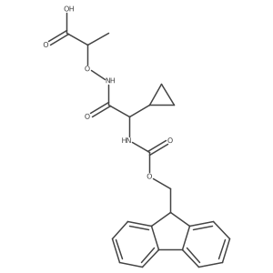 2-{[2-cyclopropyl-2-({[(9H-fluoren-9-yl)methoxy]carbonyl}amino)acetamido]oxy}propanoic acid结构式