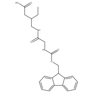 3-{[2-({[(9H-fluoren-9-yl)methoxy]carbonyl}amino)acetamido]methyl}pentanoic acid结构式