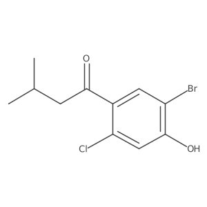 1-(5-Bromo-2-chloro-4-hydroxyphenyl)-3-methylbutan-1-one结构式
