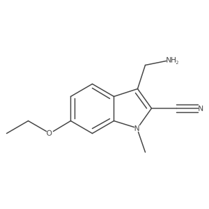 3-(aminomethyl)-6-ethoxy-1-methyl-1H-indole-2-carbonitrile结构式