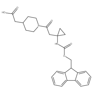 2-(1-{2-[1-({[(9H-fluoren-9-yl)methoxy]carbonyl}amino)cyclopropyl]acetyl}piperidin-4-yl)acetic acid Structure