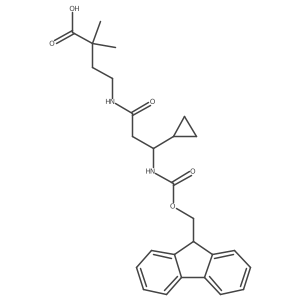 4-[3-cyclopropyl-3-({[(9H-fluoren-9-yl)methoxy]carbonyl}amino)propanamido]-2,2-dimethylbutanoic acid Structure