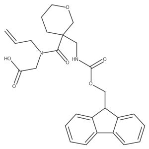 2-(1-{3-[({[(9H-fluoren-9-yl)methoxy]carbonyl}amino)methyl]oxan-3-yl}-N-(prop-2-en-1-yl)formamido)acetic acid结构式
