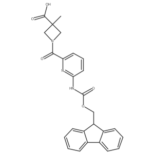 1-[6-({[(9H-fluoren-9-yl)methoxy]carbonyl}amino)pyridine-2-carbonyl]-3-methylazetidine-3-carboxylic acid Structure