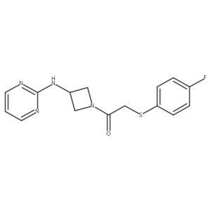 2-((4-Fluorophenyl)thio)-1-(3-(pyrimidin-2-ylamino)azetidin-1-yl)ethanone Structure