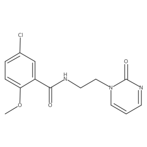 5-chloro-2-methoxy-N-[2-(2-oxopyrimidin-1-yl)ethyl]benzamide结构式