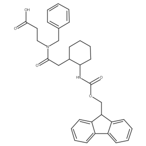 rac-3-{N-benzyl-2-[(1R,2R)-2-({[(9H-fluoren-9-yl)methoxy]carbonyl}amino)cyclohexyl]acetamido}propanoic acid结构式