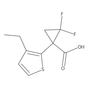 1-(3-Ethylthiophen-2-yl)-2,2-difluorocyclopropane-1-carboxylic acid结构式