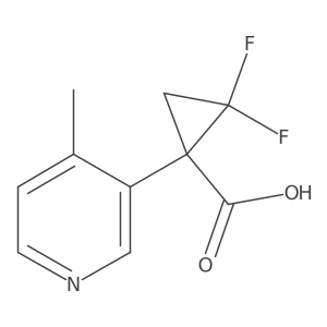 2,2-Difluoro-1-(4-methylpyridin-3-yl)cyclopropane-1-carboxylic acid结构式