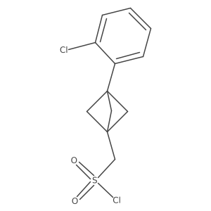 [3-(2-Chlorophenyl)-1-bicyclo[1.1.1]pentanyl]methanesulfonyl chloride结构式