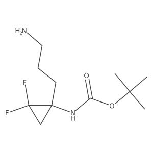 tert-butyl N-[1-(3-aminopropyl)-2,2-difluorocyclopropyl]carbamate结构式