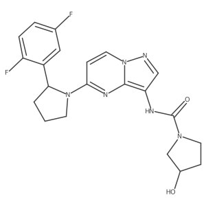 (S)-N-(5-((S)-2-(2,5-difluorophenyl)pyrrolidin-1-yl)pyrazolo[1,5-a]pyrimidin-3-yl)-3-hydroxypyrrolidine-1-carboxamide结构式