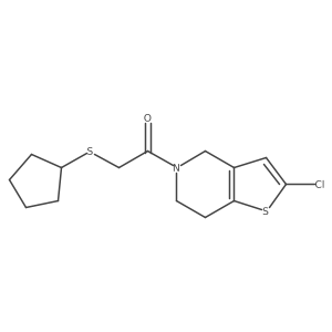 1-{2-chloro-4H,5H,6H,7H-thieno[3,2-c]pyridin-5-yl}-2-(cyclopentylsulfanyl)ethan-1-one Structure