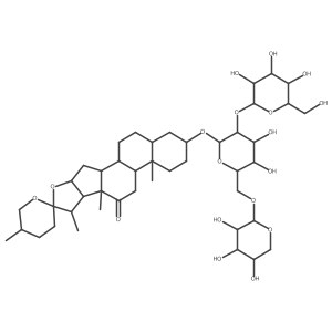 Spirostan-12-one, 3-[(O-I+/--L-arabinopyranosyl-(1a6)-O-[I(2)-D-glucopyranosyl-(1a2)]-I(2)-D-glucopyranosyl)oxy]-, (3I(2),5I(2),25R)-结构式