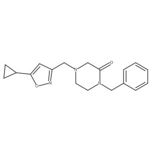 1-Benzyl-4-[(5-cyclopropyl-1,2-oxazol-3-yl)methyl]piperazin-2-one Structure