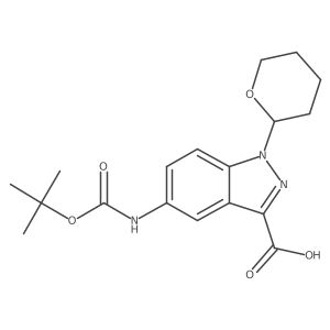 5-{[(tert-butoxy)carbonyl]amino}-1-(oxan-2-yl)-1H-indazole-3-carboxylic acid结构式