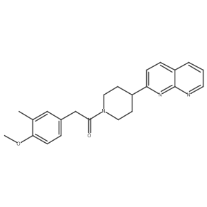 2-(4-Methoxy-3-methylphenyl)-1-[4-(1,8-naphthyridin-2-yl)piperidin-1-yl]ethan-1-one结构式