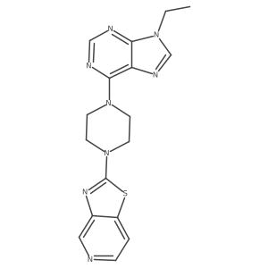 9-ethyl-6-(4-{[1,3]thiazolo[4,5-c]pyridin-2-yl}piperazin-1-yl)-9H-purine结构式