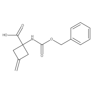 1-{[(Benzyloxy)carbonyl]amino}-3-methylidenecyclobutane-1-carboxylic acid结构式