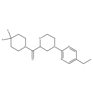 2-(4,4-Difluoropiperidine-1-carbonyl)-4-(5-ethylpyrimidin-2-yl)morpholine结构式