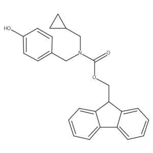 (9H-fluoren-9-yl)methyl N-(cyclopropylmethyl)-N-[(4-hydroxyphenyl)methyl]carbamate结构式