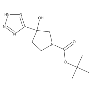 tert-butyl 3-hydroxy-3-(1H-1,2,3,4-tetrazol-5-yl)pyrrolidine-1-carboxylate结构式