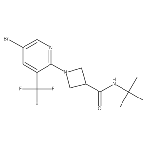 1-[5-bromo-3-(trifluoromethyl)pyridin-2-yl]-N-tert-butylazetidine-3-carboxamide结构式