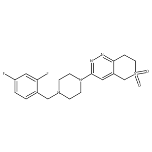 3-[4-[(2,4-difluorophenyl)methyl]piperazin-1-yl]-7,8-dihydro-5H-thiopyrano[4,3-c]pyridazine 6,6-dioxide Structure