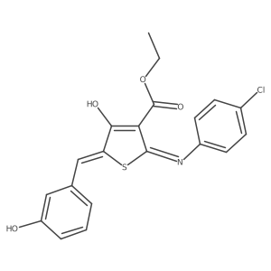 ethyl (5Z)-2-(4-chlorophenyl)imino-4-hydroxy-5-[(3-hydroxyphenyl)methylidene]thiophene-3-carboxylate Structure