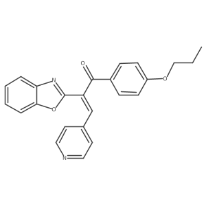 (2Z)-2-benzoxazol-2-yl-1-(4-propoxyphenyl)-3-(4-pyridyl)prop-2-en-1-one Structure