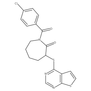1-(4-Chlorobenzoyl)-3-(thieno[2,3-d]pyrimidin-4-ylthio)azepan-2-one结构式