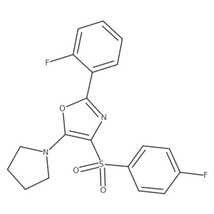 2-(2-Fluorophenyl)-4-((4-fluorophenyl)sulfonyl)-5-(pyrrolidin-1-yl)oxazole Structure