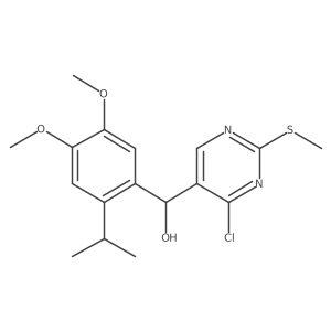 (4-Chloro-2-methylsulfanyl-pyrimidin-5-yl)-(2-isopropyl-4,5-dimethoxy-phenyl)-methanol结构式