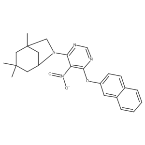 1,3,3-Trimethyl-6-[6-(2-naphthalenyloxy)-5-nitro-4-pyrimidinyl]-6-azabicyclo[3.2.1]octane结构式