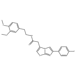 N-(3,4-dimethoxyphenethyl)-2-(6-(4-fluorophenyl)imidazo[2,1-b]thiazol-3-yl)acetamide结构式