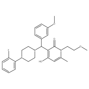 3-((4-(2-fluorophenyl)piperazin-1-yl)(3-methoxyphenyl)methyl)-4-hydroxy-1-(2-methoxyethyl)-6-methylpyridin-2(1H)-one Structure
