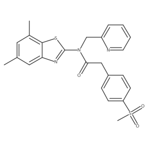 N-(5,7-dimethylbenzo[d]thiazol-2-yl)-2-(4-(methylsulfonyl)phenyl)-N-(pyridin-2-ylmethyl)acetamide结构式