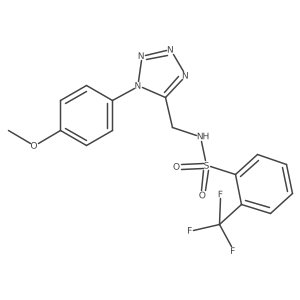 N-((1-(4-methoxyphenyl)-1H-tetrazol-5-yl)methyl)-2-(trifluoromethyl)benzenesulfonamide结构式