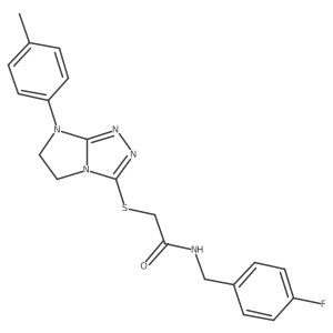 N-(4-fluorobenzyl)-2-((7-(p-tolyl)-6,7-dihydro-5H-imidazo[2,1-c][1,2,4]triazol-3-yl)thio)acetamide Structure
