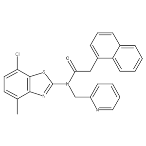 N-(7-chloro-4-methylbenzo[d]thiazol-2-yl)-2-(naphthalen-1-yl)-N-(pyridin-2-ylmethyl)acetamide结构式