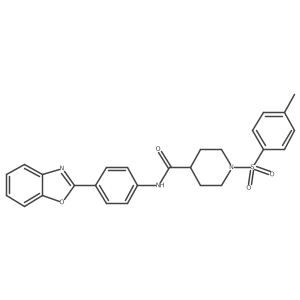 N-(4-(benzo[d]oxazol-2-yl)phenyl)-1-tosylpiperidine-4-carboxamide Structure