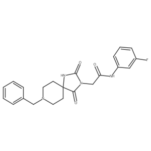 2-(8-benzyl-2,4-dioxo-1,3,8-triazaspiro[4.5]decan-3-yl)-N-(3-fluorophenyl)acetamide Structure
