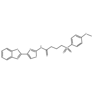 N-(4-(benzo[d]thiazol-2-yl)thiazol-2-yl)-4-((4-methoxyphenyl)sulfonyl)butanamide结构式