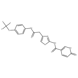 6-oxo-N-(4-(2-oxo-2-((4-(trifluoromethoxy)phenyl)amino)ethyl)thiazol-2-yl)-1,6-dihydropyridine-3-carboxamide Structure