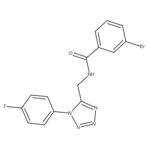 3-bromo-N-((1-(4-fluorophenyl)-1H-tetrazol-5-yl)methyl)benzamide结构式