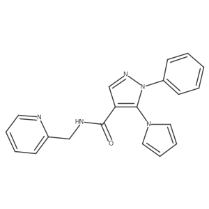 1-phenyl-N-(pyridin-2-ylmethyl)-5-(1H-pyrrol-1-yl)-1H-pyrazole-4-carboxamide结构式
