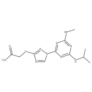 2-({1-[4-(isopropylamino)-6-(methylamino)-1,3,5-triazin-2-yl]-1H-1,2,4-triazol-3-yl}thio)acetamide Structure