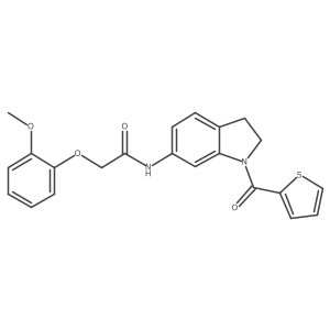 2-(2-methoxyphenoxy)-N-[1-(thiophene-2-carbonyl)-2,3-dihydro-1H-indol-6-yl]acetamide结构式